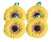 Handmade Sunflower Dish Scrubber for Dishwashing (Multi-Use,Non-scratch,Quick Dry,No Mildew,No Odor) (Sunflower4, One Size(12cm x 12cm x 5 cm))