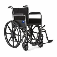 Medline Strong and Sturdy Wheelchair with Full-Length Arms and Swing-Away Leg Rests for Easy Transfers, 18” Seat