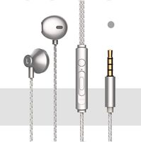 in-Ear Earphones, Licoers Universal 3.5mm in-Ear Headphones Earphones Plug Stereo Earbuds Earphone with Mic for Cell Phone (Silver)