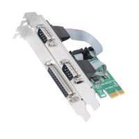 Jeirdus PCIe Parallel Serial Combo Card, Dual RS-232 Serial Port COM & DB25 Printer Parallel Port LPT to PCI Express Card Adapter Converter WCH382 Chip with Low Bracket