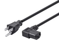 Monoprice 10ft 14AWG Right Angle Power Cord Cable w/ 3 Conductor PC Power Connector Socket (C13/5-15P) - Black