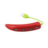 Aolyty Creative Funny Fruit and Vegetables Shape Design Portable USB 2.0 HUB 4 Ports High Speed Splitter Cable for PC Laptop Computer Notebook(Red Pepper)