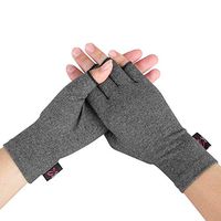 2 Pairs Arthritis Gloves - Compression Gloves for Women and Men, Fingerless Design to Relieve Pain from Rheumatoid Arthritis and Osteoarthritis (Gray, Small)