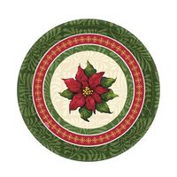 Hannah K. Christmas Poinsettia 7-Inch Round Paper Plates, 36 Plates Per Pack