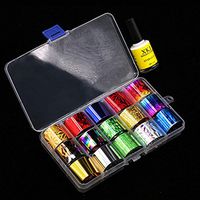 Nail Art,Putars Women Fashion Sexy 15 Colors Nail Art Transfer Foil Sticker for Nail Tip Decoration & Star Glue Set