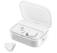 【Stable Connection】 True Wireless Bluetooth Earbuds Waterproof in-Ear Bluetooth Headphones Microphone 3D Stero Sound,Long Battery Earphones with Charging Case