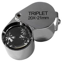 HTS 203E0 20x 21mm Chrome Triplet Jeweler's Loupe with Leather Case