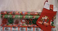 Disney Cars Gift Wrap Ensemble Gift Wrap Bows Tags & Matching Stocking
