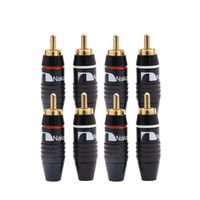8PCS HI-End RCA Plug HiFi Gold Plated Audio Cable RCA Male Audio Connector Gold Adapter for 6mm Cable
