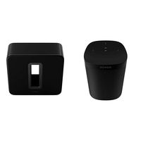 Sonos Sub - The Wireless Subwoofer for Deep Bass - Black Bundle with Sonos One (Gen 2) - Voice Controlled Smart Speaker with Amazon Alexa Built-in - Black