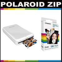 Polaroid ZIP Mobile Printer ZINK Zero Ink Printing Technology - With Polaroid 2x3 inch Premium ZINK Photo Paper (100 Sheets)- White