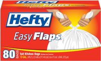 Hefty EZ Flaps Tall, 13 Gallon Kitchen Bags, 80 Count Boxes (Pack of 6)