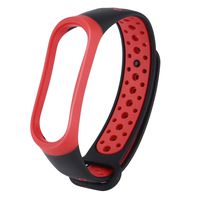 MIMEI Replacement Band for Xiaomi Mi Band 4, Breathable Sport Silicone Wristbands Bracelet for Woman Men Ventilate Sport Soft Wristband Wrist Strap (10 X 6 X 3 cm, Red)