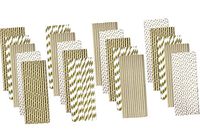 Gold Chevron, Polka Dot and Stripe Paper Straws - Bulk 500 Pack - Outside the Box Papers Brand