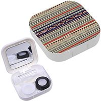 Portable Contact Lens Case Box Travel Kit Mirror + Bottle + Tweezers Container Holder [ Geometric ]