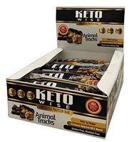 Keto Wise | Uncoated Protein Bar | Animal Tracks High Protein, Low Carb, Low Fat, Low Sugar, Box of 12