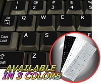 ENGLISH US NON-TRANSPARENT KEYBOARD STICKERS WITH ADDITIONAL KEYS ON BLACK BACKGROUND