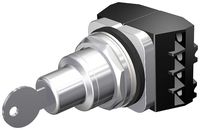 Siemens 52SC6CVA2 Heavy Duty Key Operated Selector Switch Unit, Water and Oil Tight, 3 Positions, Momentary Spring Return From Left and Right Operation, Key Removable In All Positions, C Cam, 2NO + 2NC Contact Blocks