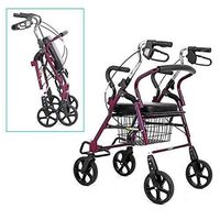 Rollator Walker for Seniors with Non-Slip Aluminum Alloy Adjustable, Stand Rolling Ultra Walker with Fixed Brake, Supports Up to 230 Lbs