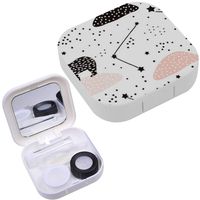 Portable Contact Lens Case Box Travel Kit Mirror + Bottle + Tweezers Container Holder [ Polar Bears Silhouette ]
