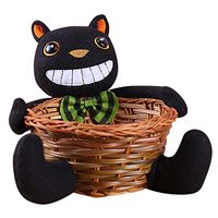 Willsa Doll Fruit Decoration Bowl Halloween Ghost Candy Basket Home Decor Hand-Woven