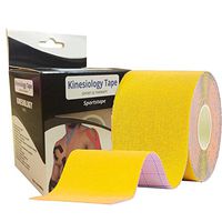 Kinesiology Tape Elastic Sport Athletic Therapeutic Taping Muscle Recovery Waterproof Pain Tape 2" X 16.5' per Roll Uncut(yellow)
