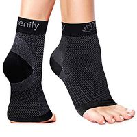 Serenily Plantar Fasciitis Socks - Toeless Socks, Arch support socks for Foot Pain Relief & Plantar Fasciitis. Ankle Compression Socks for Achilles Tendinitis. Foot Sleeve for Women & Men (Black L/XL)