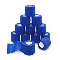 Chosky 12 Rolls Self-Adhesive Cohesive Wrap Bandage Tape Self Adherent Athletic Tape for Wrist, Ankle, Knee, Elastic Non-Woven 2 Inches X 5 Yards (Blue)