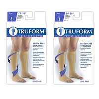 Truform Compression 20-30 mmHg Knee High Open Toe Stockings Black, 3X-Large, 2 Count