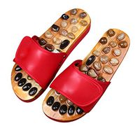 Foot Massage Slippers Acupressure Shoe Pebbles Massage Reflexology Comfortable for Men and Women HMYH,Red,3940