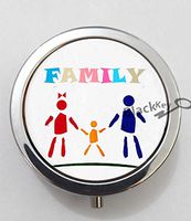 BlackKey Family Beautiful Inspirational Word 3-Compartment Decorative Pocket Gift Box Case Organizer for Pill, Color 1 -1724