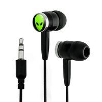 Alien Head Roswell Novelty in-Ear Earbud Headphones - Black