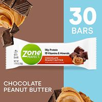 ZonePerfect Protein Bars, Chocolate Peanut Butter, 14g of Protein, Nutrition Bars With Vitamins & Minerals, Great Taste Guaranteed, 30 Bars