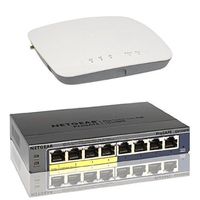 NETGEAR ProSAFE WAC720 Business 2x2 Dual Band 802.11ac Wireless Access Point (WAC720-100NAS) & 8-Port Gigabit Managed Switch 4 PoE Ports (GS108PE) Bundle