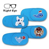 Astropic 4Pcs Eye Patches for Kids Girls Boys Eye Patch for Glasses Medical Patches for Adults Children with Lazy Eye Amblyopia Strabismus and After Eye Surgery (Right Eye, Blue)