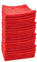 Grade Microfiber All-Purpose Superior Microfiber Towels! Large 16"X16" 330GSM Heavyweight - Ideal for TV Screens, Laptops, Windows, Mirrors, Cell Phones, Glasses and More! (Red, 12 Pack)