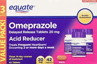 Equate Omeprazole Delayed Release Tablet 20Mg Acid Reducer New Value Pack Size 84 Count
