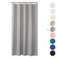 Plastic Shower Curtain, 36"W x 72"H EVA 8G Shower Curtain with Heavy Duty Clear Stones and 6 Rust-Resistant Grommet Holes, Waterproof Thick Bathroom Plastic Shower Curtains without Chemical Odor-Grey