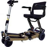 Free Rider USA - Luggie Standard - Compact Lightweight Foldable Scooter - 4-Wheel - Champagne