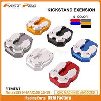 Frames & Fittings CNC Foot Side Stand Plate Pad Enlarger Extension Pad for Yamaha Nmax155 Nmax 155 N-MAX155 2015 2016 2017 2018 15 16 17 18 - (Color: Red)