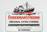 Cough Drops by Fisherman's Friend, Cough Suppressant and Sore Throat Lozenges, Original Extra Strong Menthol Flavor, 38 Count (6 Pack)