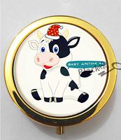 BlackKey Cow Animal 3-Compartment Decorative Pocket Gift Box Case Organizer for Pill, Color 2 -1472