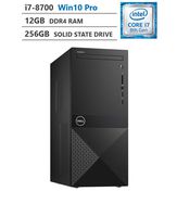 Dell Vostro Business Desktop, Intel Core i7-8700 3.20GHz Six-Core Processor (12MB Cache, up to 4.60GHz), 12GB Memory, 256GB Solid State Drive, 802.11 b/g/n, Bluetooth, HDMI, VGA, Windows 10 Pro, Black