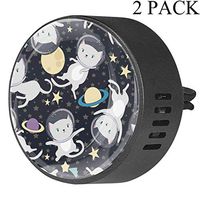 Cartoon Cat Astronaut In Space Pattern 2 PCS Car Essential Oil Diffuser Vent Clip Car Aromatherapy Diffuser, White Musk