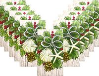 Rustic Christmas Holiday Disposable 3-Ply Paper Guest Towels - 2 Packs - 64 Total Towels - Rustic Seashell