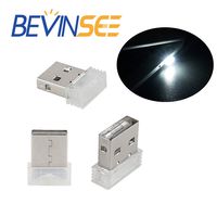 Bevinsee Mini USB Led Light For Car Plug-In 5V Lamp Interior Ambient Lighting Kit,White,3pcs