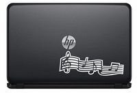 Music Note Version 1 Vinyl Decal Sticker for Computer Macbook Laptop Ipad Electronics Home Window Custom Walls Cars Trucks Motorcycle Automobile and More (White)