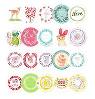 Set of 5 Decorative Envelope Seals Self-Adhesive Paper Seals, 38 per Pack