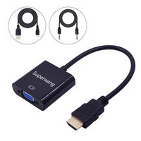 Superwang Mini DisplayPort Thunderbolt HDMI To VGA Hdmi Adapter, Matte black