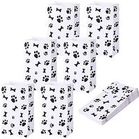 24 Pack Paw Treat Bags, Puppy Dog Paw Print Treat Bags, 8.6 x 4.7 x 3.1 Inch Paw Print Gift Bags, Goodie Bags, Dog Gift Bags for Pet Treat Party Favor
